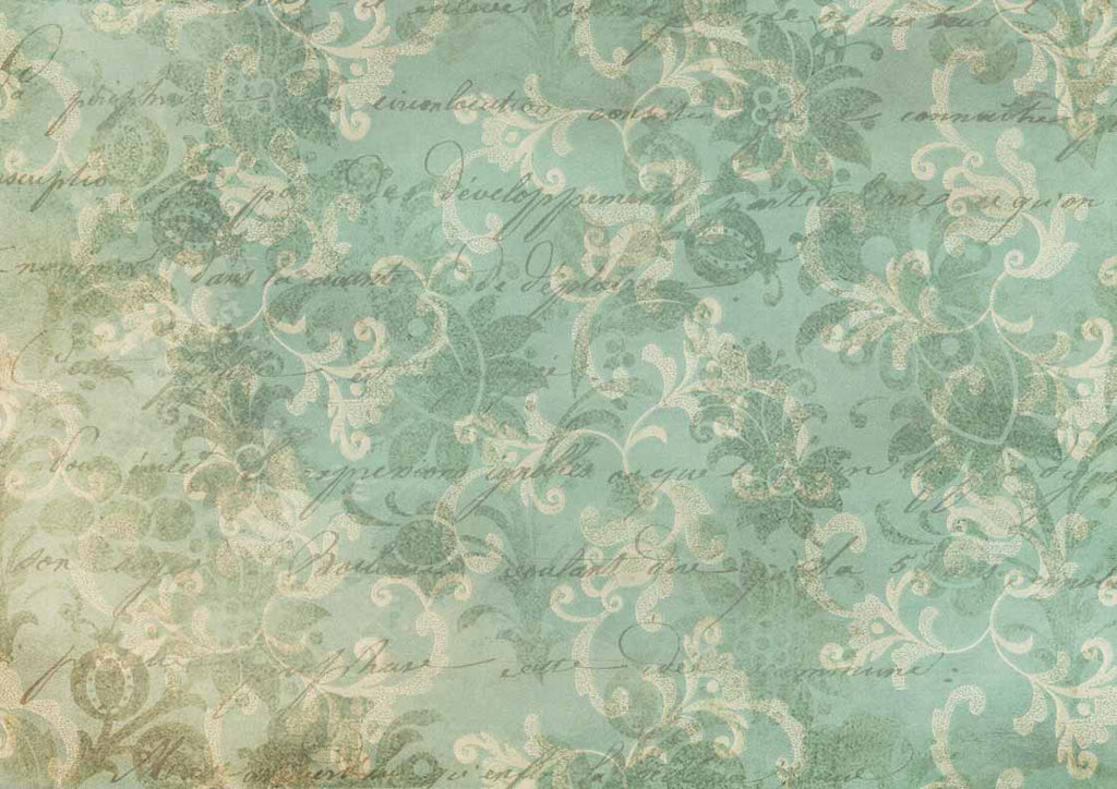 Shop Fresh Flourishes Green Swirls Textured Decoupage Queen A3 Rice Paper for Decoupage
