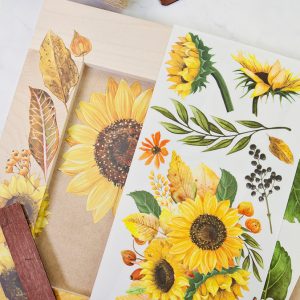 ReDesign with Prima Sunflower Afternoon Decor Transfers® are easy to use rub-on transfers for Furniture and Mixed Media uses. Simply peel, rub-on and transfer.
