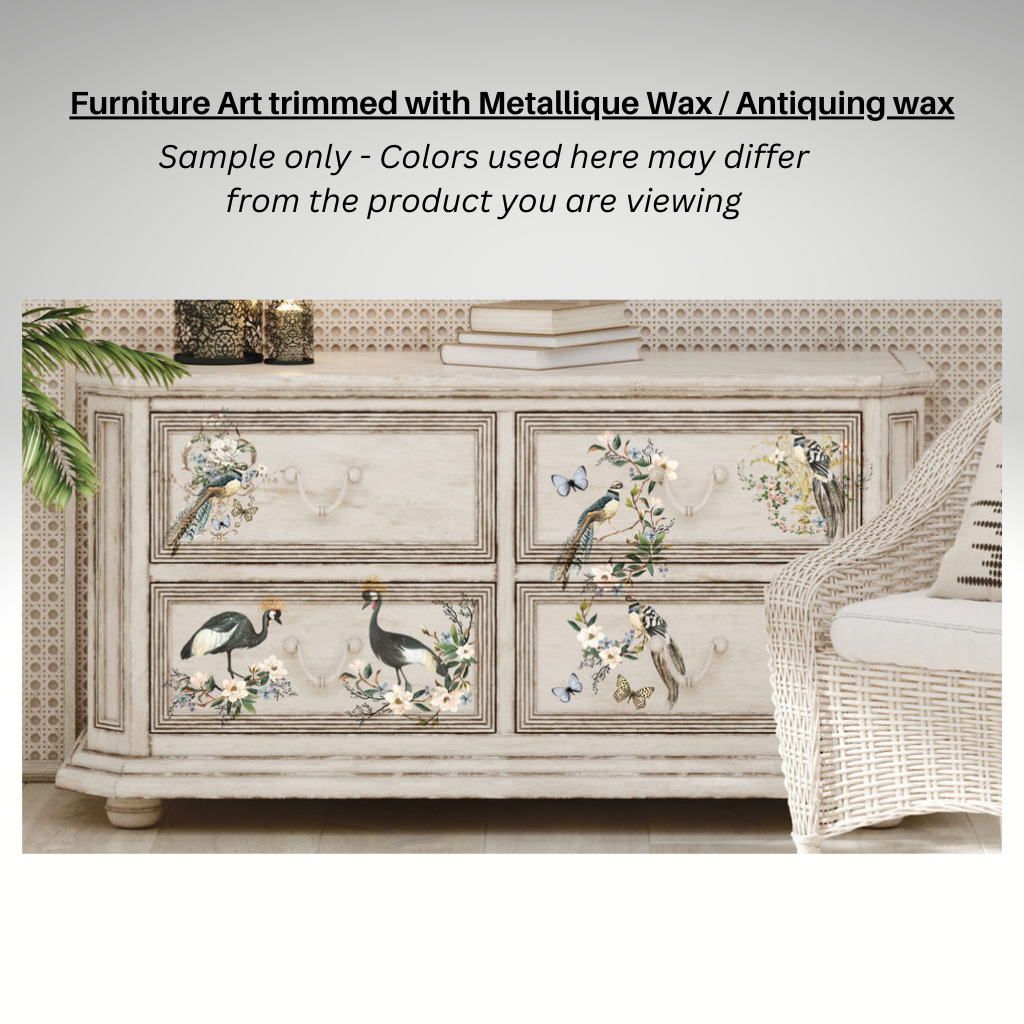Ash Grey Finnabair Art Alchemy Antiquing Wax - 1 tube .68 oz. This antiquing paste wax adds a beautiful & natural looking stain to furniture upcycle &home décor