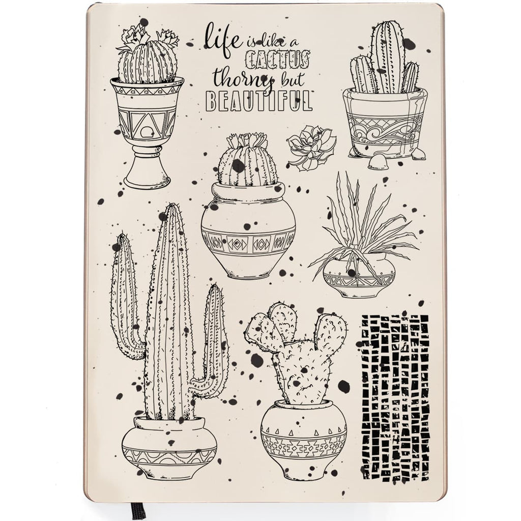 Shop Life is Like a Cactus Southwestern Ciao Bella clear high quality Photopolymer Stamps. Ink used on these stamps has excellent adhesion and the stamp produces a very crisp and detailed stamped image.
