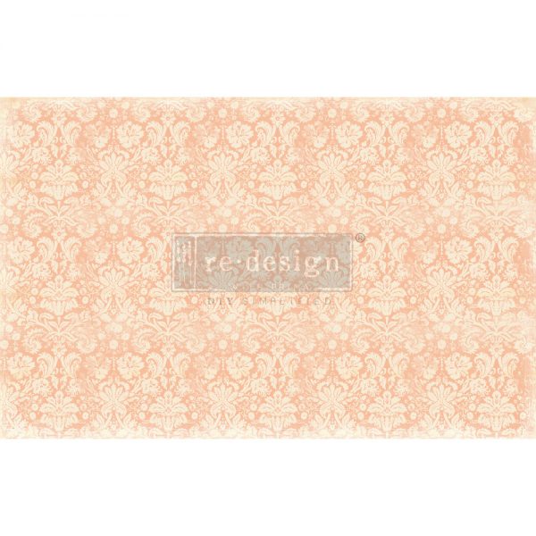 Peach Damask ReDesign with Prima Décor Tissue Paper for Decoupage
