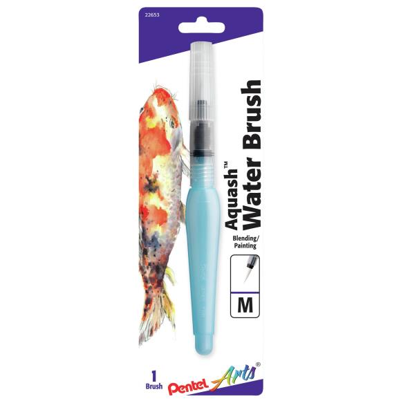 Pentel Arts Aquash Water Brush - Made of durable nylon. This empty water brush is great for water, solid colors or powdered pigments. For broad strokes to a fine line.