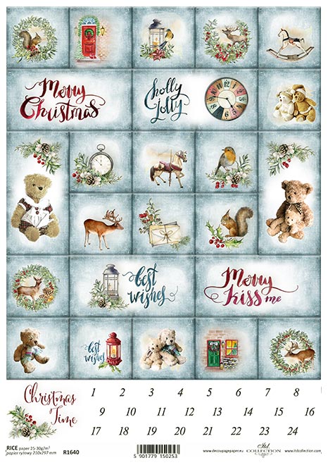 Shop Christmas Calendar ITD Collection Rice Paper for Crafting, Scrapbooking, Journaling, Cardmaking