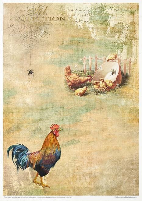 Spring Impressions farm animals A4 Rice Paper by ITD Collection. Exquisite Quality. Thin yet durable. Imported from Europe. Beautiful colors & patterns