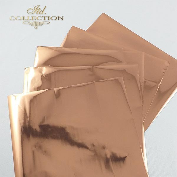 ITD Collection - Termoton Foil Sheets 6"x6" 5/Pkg - Rosy Gold Metallic. Add shimmer and shine to any project. This pack of 10 sheets can add a metallic element to your projects with or without the use of hot foiling