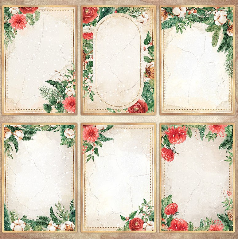 Beautiful Home for the Holidays Stamperia Scrapbooking Paper Set. These beautiful high quality papers by Stamperia are themed sets with coordinating designs