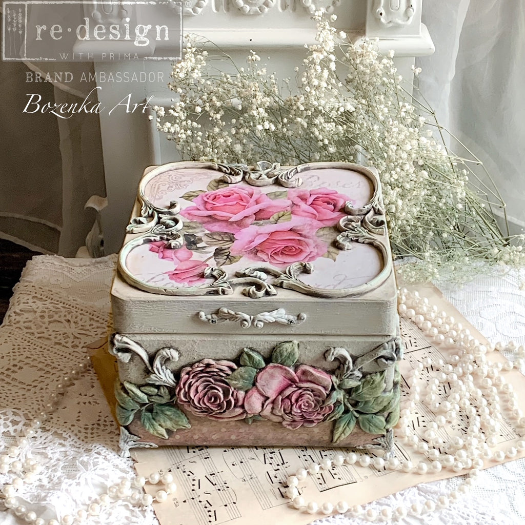 ReDesign with Prima - Decor Mold 5x8 Pattern: Victorian Rose. Heat resistant and food safe. Breathe new life into your furniture, frames, plaques, boxes, scrapbooks, journals. 