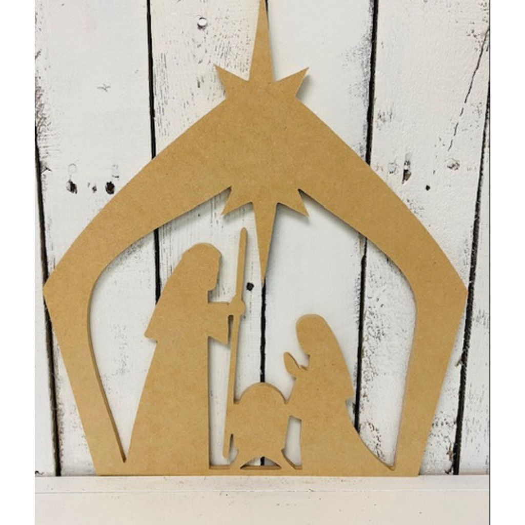 Nativity Silhouette with Star - Wood Shape 12" Find top quality MDF wood craft cut outs for decoupage. Wooden shapes make great home décor projects