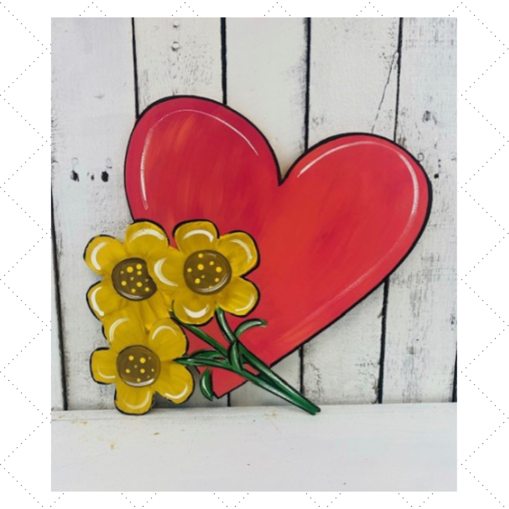 Heart with Flowers - Wood Shape 10" Find top quality MDF wood craft cut outs for decoupage. Wooden shapes make great home décor projects
