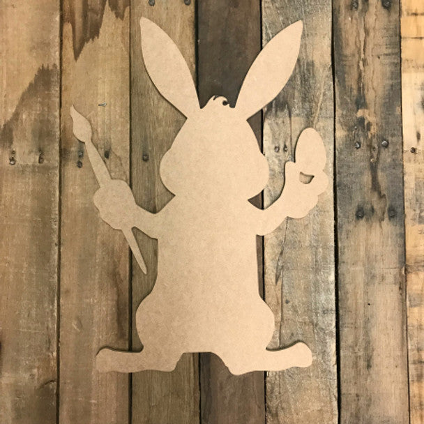 Easter Bunny with Paintbrush - Wood Shape 12" Find top quality MDF wood craft cut outs for decoupage. Wooden shapes make great home décor projects