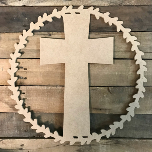 Cross Wreath - Wood Shape 12" Find top quality MDF wood craft cut outs for decoupage. Wooden shapes make great home décor projects