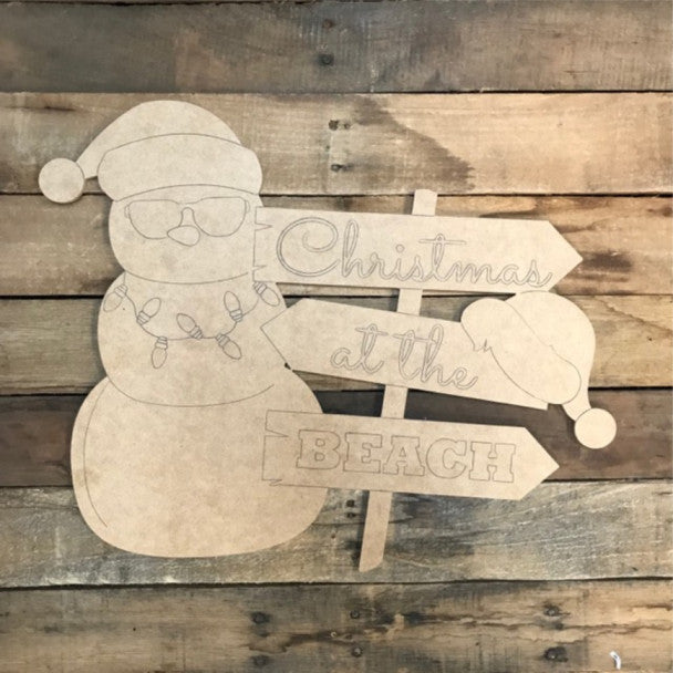 Christmas Snowman at the Beach - Wood Shape 12" Find top quality MDF wood craft cut outs for decoupage. Wooden shapes make great home décor projects