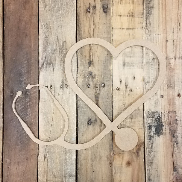 Heart Stethoscope - Wood Shape 12" Find top quality MDF wood craft cut outs for decoupage. Wooden shapes make great home décor projects