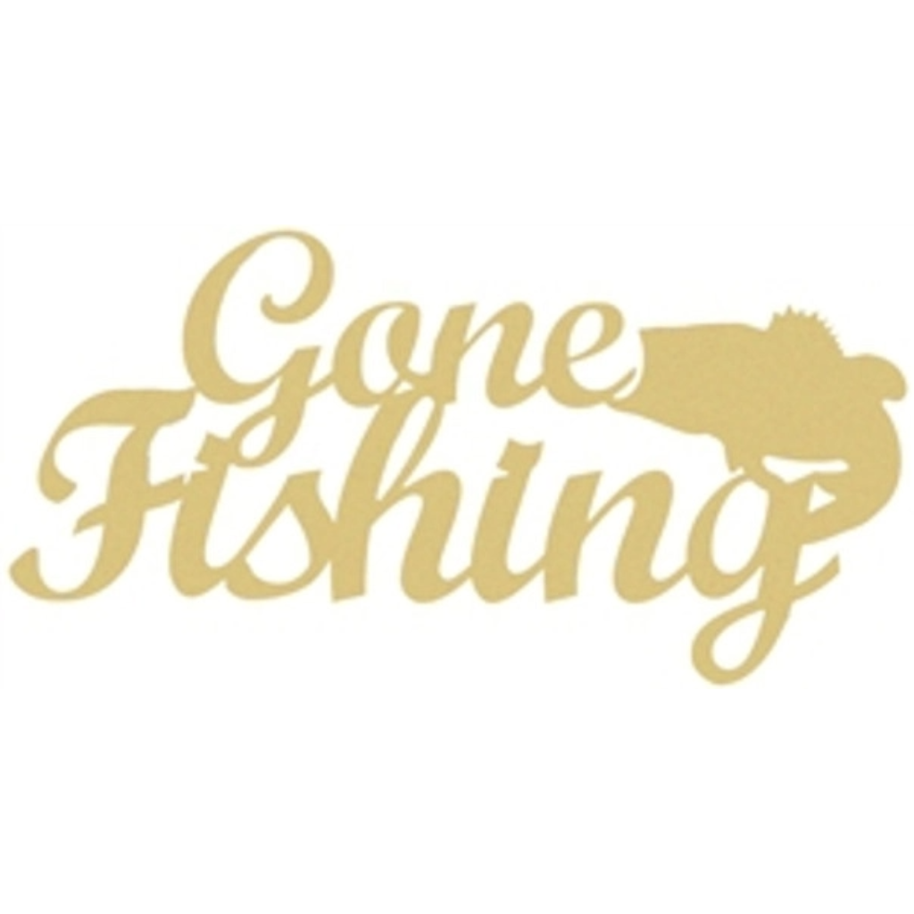 Gone Fishing Fish Sign - Wood Shape 12" Find top quality MDF wood craft cut outs for decoupage. Wooden shapes make great home décor projects