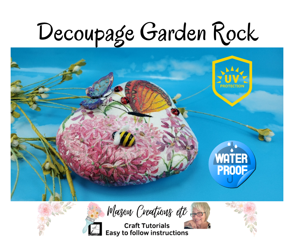 DIY Waterproof Decoupage Rock for Your Garden – Decoupage Napkins.Com