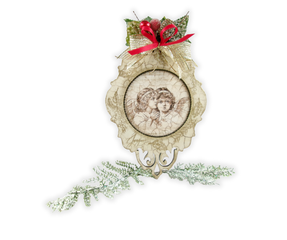 DIY Vintage Angel Christmas Ornament with Decoupage