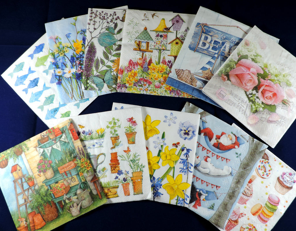 Decoupage Napkins for Decoupage Art, Mixed Media, Collage and Scrapbooking