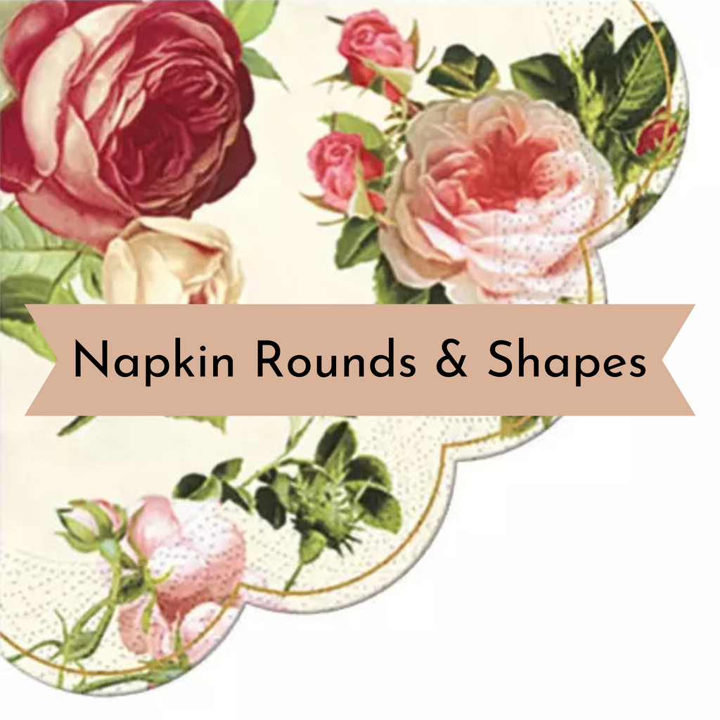Round Decoupage Napkins and Die Cut Napkin Shapes for Decupage Art.