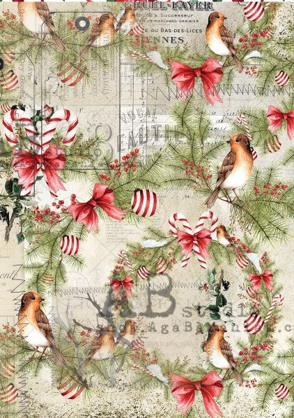Christmas wreaths AB Studio Rice Papers