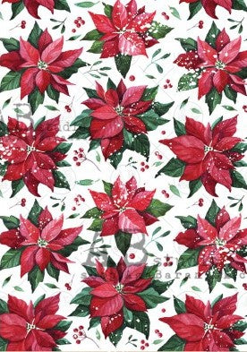 red Poinsettia blossoms AB Studio Rice Papers
