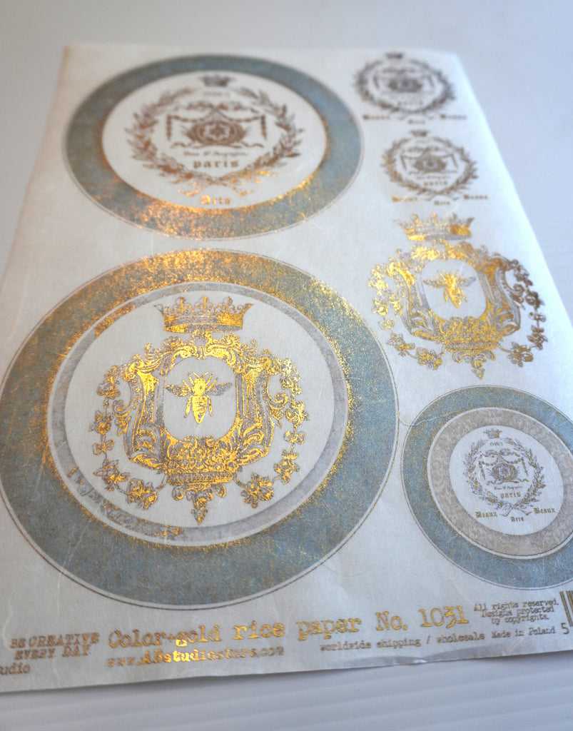 gilded Parisian emblems Studio Rice Papers