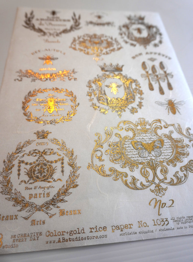 gilded royal emblems AB Studio Rice Papers
