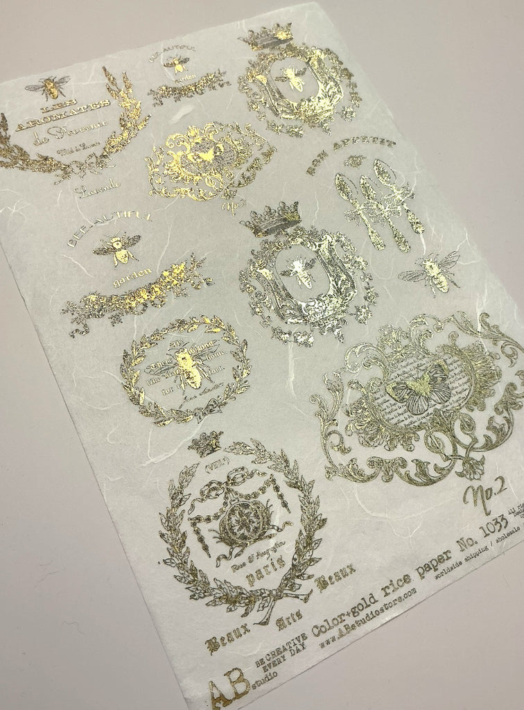 gilded royal emblems AB Studio Rice Papers