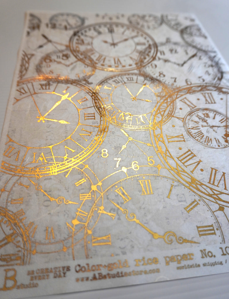gilded clocks AB Studio Rice Papers