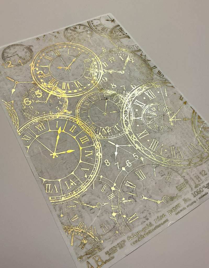 gilded clocks AB Studio Rice Papers