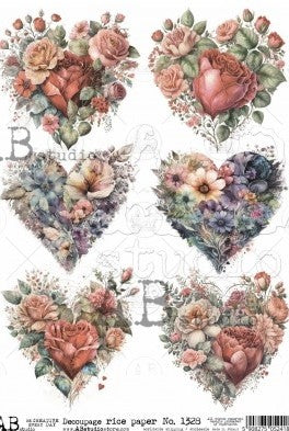 flower heart bouquets AB Studio Rice Papers