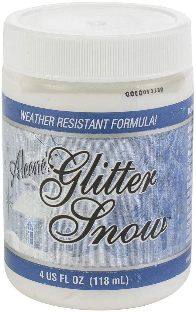 4 oz jar with blue and white label; Aleene's Glitter Snow