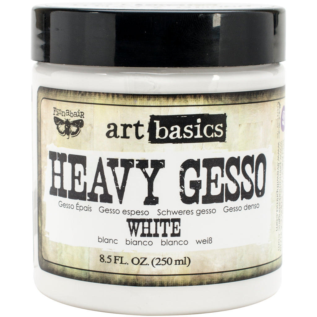 Finnabair Art Basics Heavy Gesso 8.5oz. Great for covering or repairing a background for art mediums. Dries permanent with a matte finish