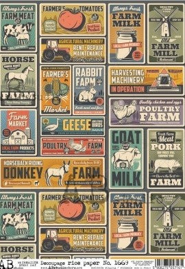 vintage produce labels AB Studio Rice Papers