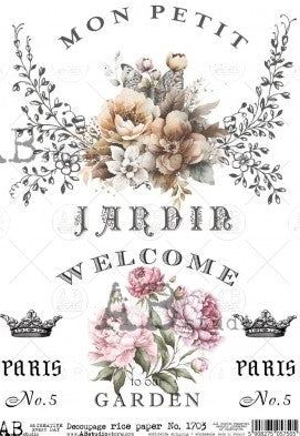 welcome garden vintage paper from paris AB Studio Rice Papers