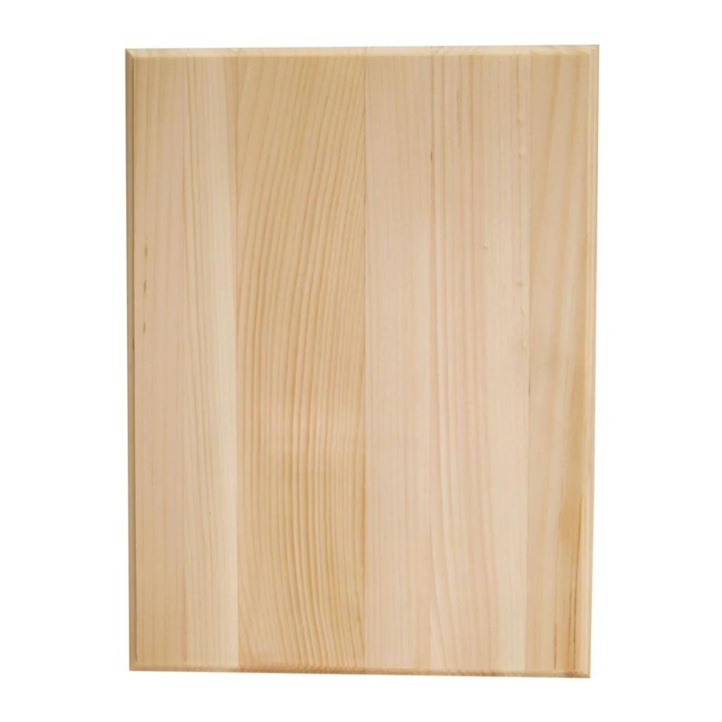 This 5/8 in. x 9 in. x 12 in. rectangular pine plaque with embellished edges is proudly made in the USA
