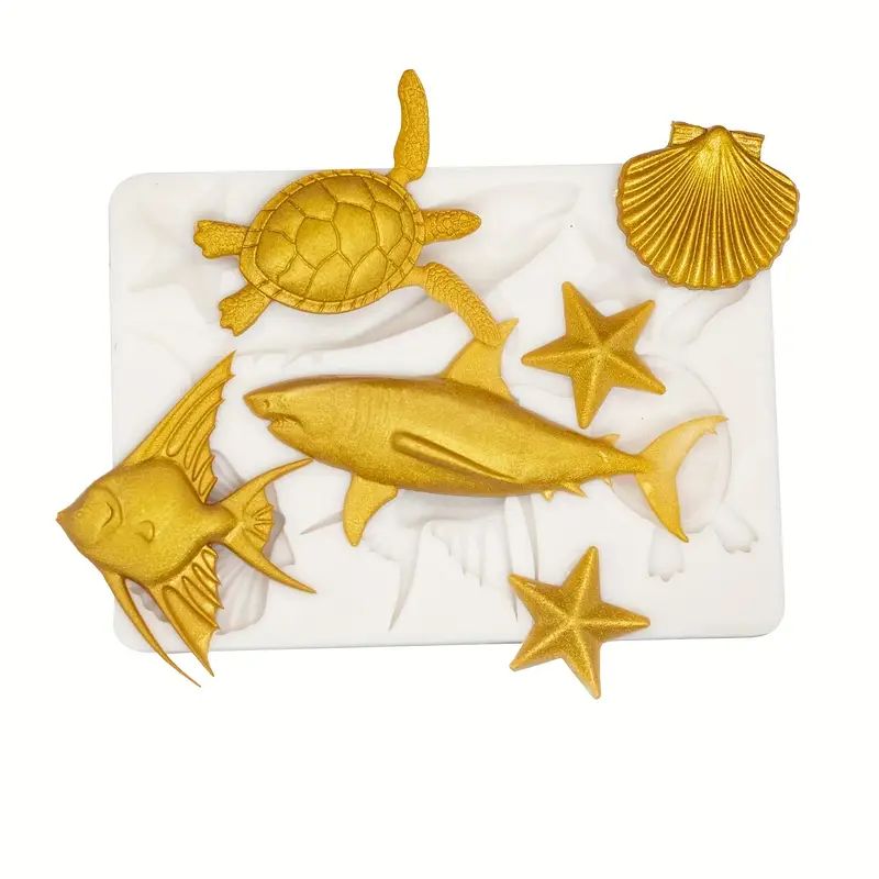 Silicone Craft Accent Mold. Fish shark turtle shell starfish