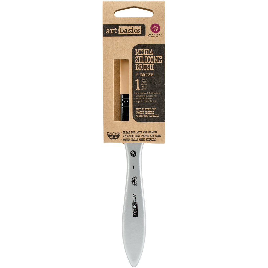 Mixed Media Silicone Brush 1". Great for applying gels, pastes and gesso! This item does not have bristles. It has a solid spatula-style silicone tip.