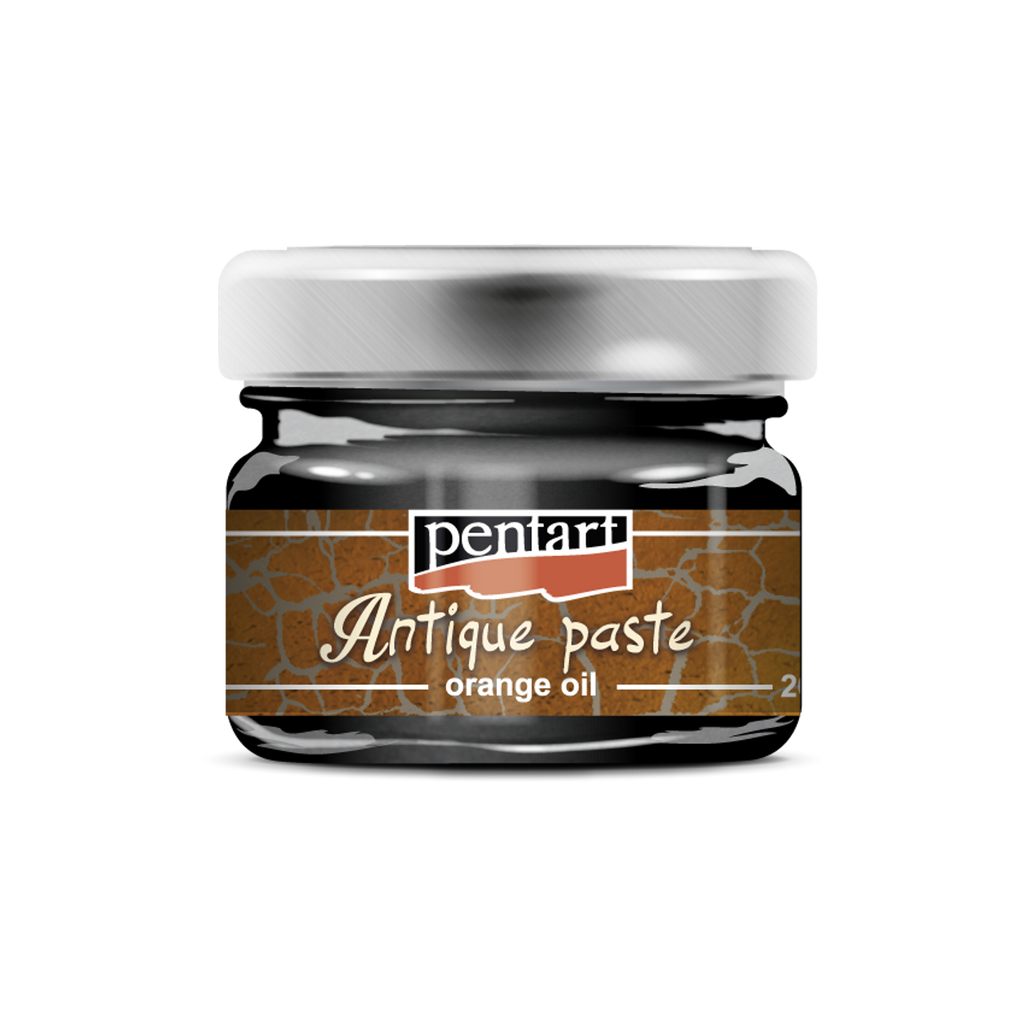 Umber Pentart Antique Paste, ideal for enhancing crafts with a vintage flair. Easy to apply, it fills cracks for a timeless, aged look