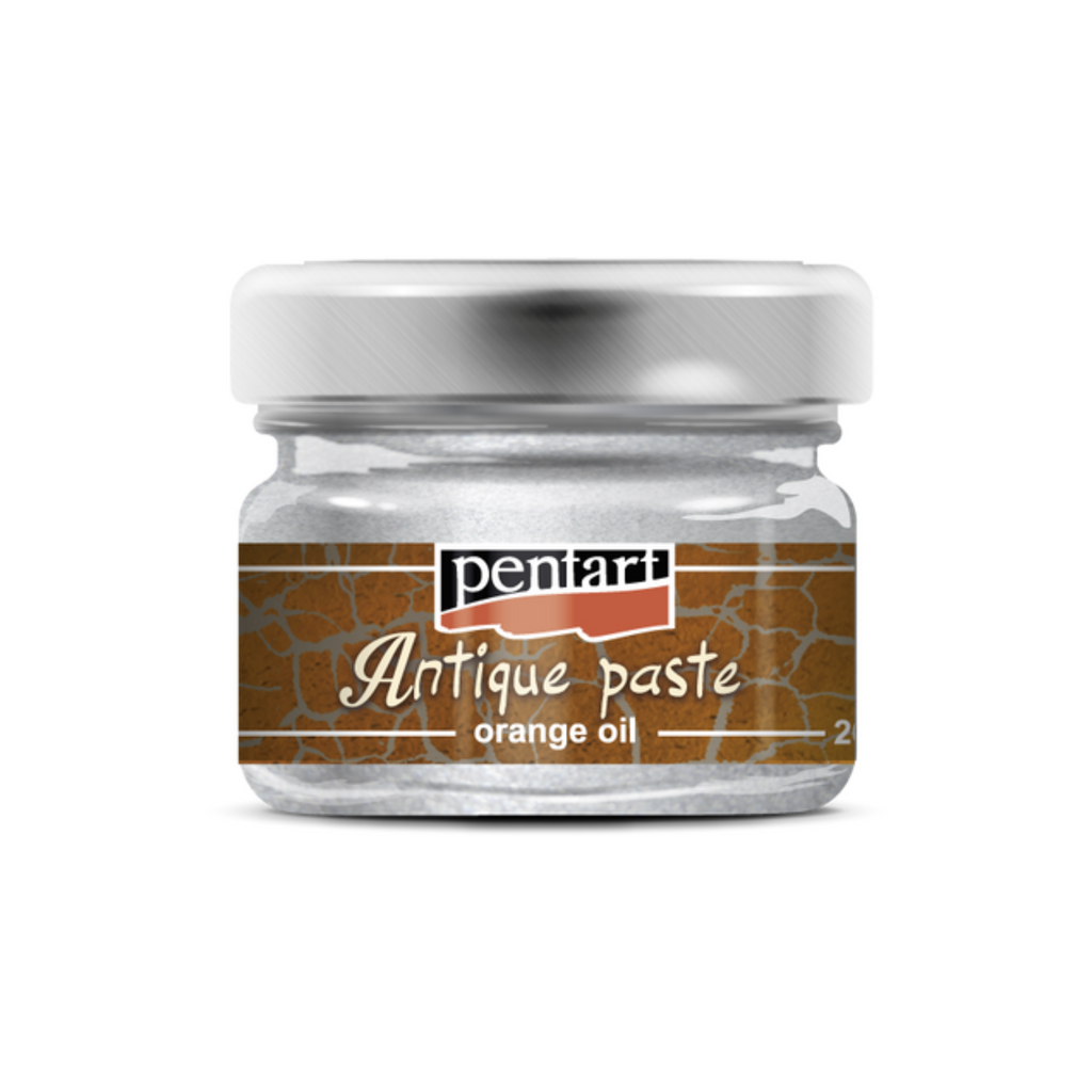 Siler Pentart Antique Paste, ideal for enhancing crafts with a vintage flair. Easy to apply, it fills cracks for a timeless, aged look
