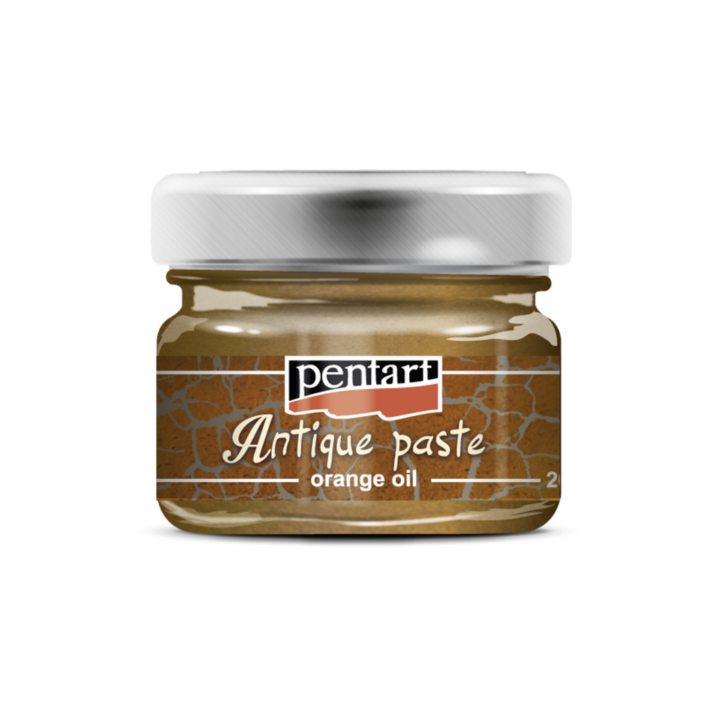 Antique Gold Pentart Antique Paste, ideal for enhancing crafts with a vintage flair. Easy to apply, it fills cracks for a timeless, aged look