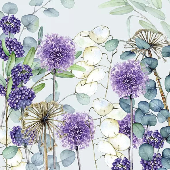 Purple red and blue flowers paper napkins for decoupage – Decoupage Paper  Online Shop