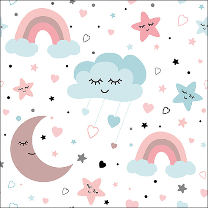 pastel clouds with sleeping eyes and smiles Decoupage Craft Paper Napkin for Mixed Media, Scrapbooking