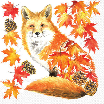orange fox in autumn leaves Decoupage Craft Paper Napkin for Mixed Media, Scrapbooking