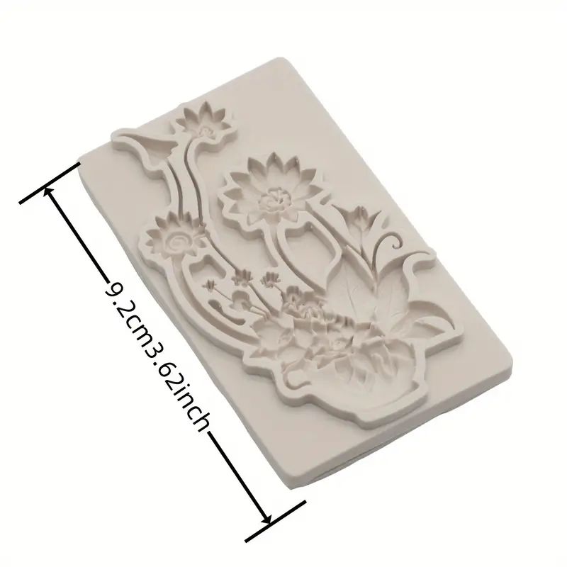 Silicone Craft Accent Mold. Teacup filled with flowers and leaves