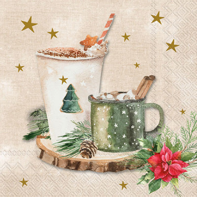 Retro Christmas Gingerbread Ice Coffee Glass Cup For Commercial Uv