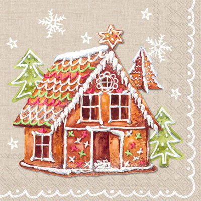 Gingerbread house Quality European Decoupage Decorative Craft Paper Napkins. 3 ply. Ideal for Collage, Scrapbooking.