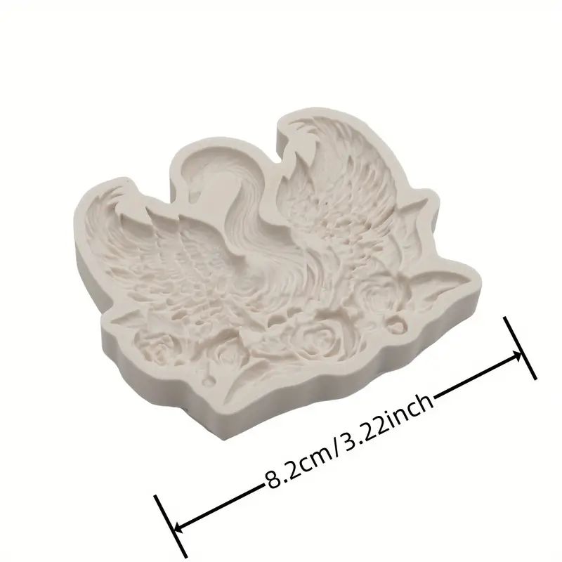 Silicone Craft Accent Mold. Swan with roses