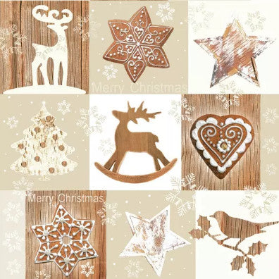 brown christmas ornaments collage Decoupage Napkins