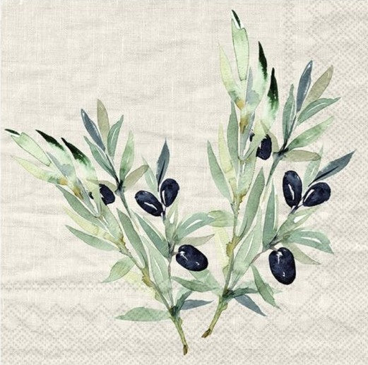 black olives on green branches Decoupage Napkins