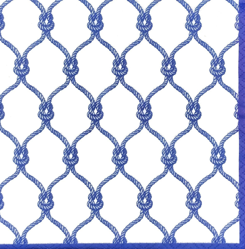 Blue and white sea knot repeat pattern. European Decoupage Craft Paper Napkins.